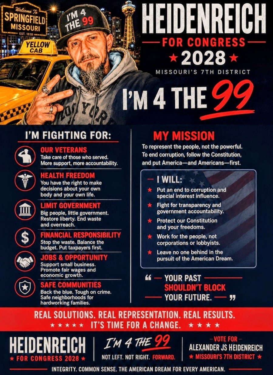 What I'm fighting for and my mission — Heidenreich for Congress 2028 poster